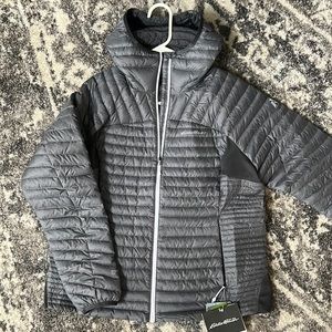 BRAND NEW EDDIE BAUER Microtherm storm down hooded jacket